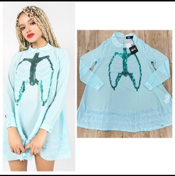 Dead Mermaid NWT Iron Fist babydoll lace dress! Pastel goth/ fairycore! - Picture 4 of 16